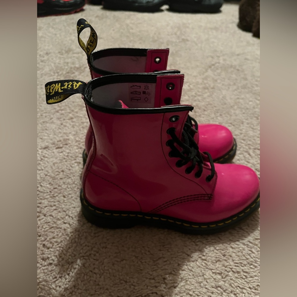 Dr. Martens hot pink size 7 boots 1460w